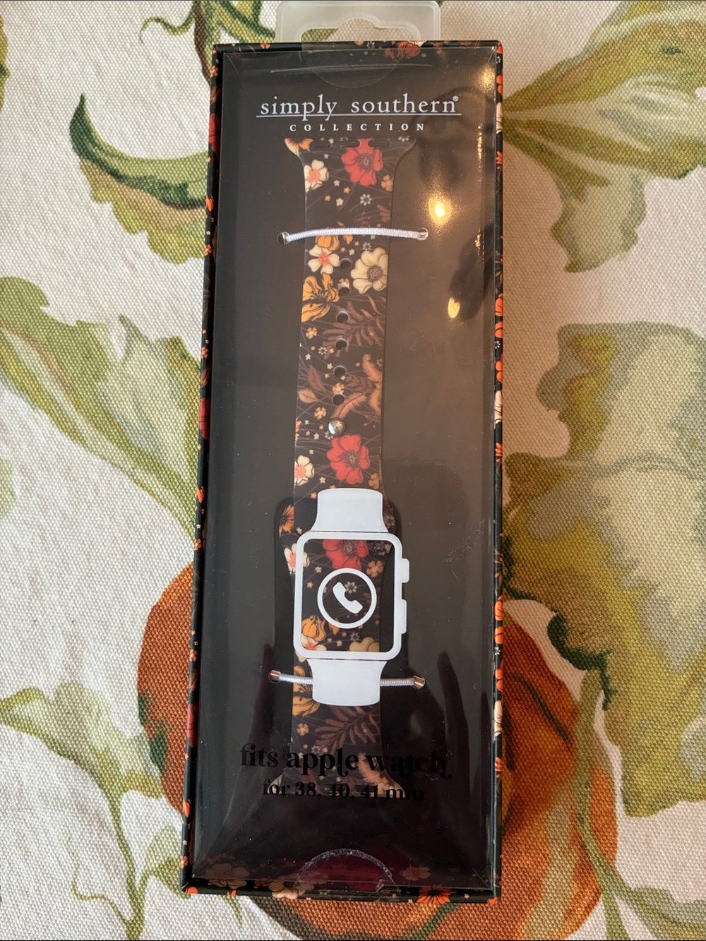 Simply Southern Collection Floral Silicone Apple Watch Band - Brown, Red, Cream